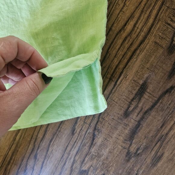 fresh produce large Bright Green Linen Pull On Pants Breathable Lightweight... - Picture 4 of 6